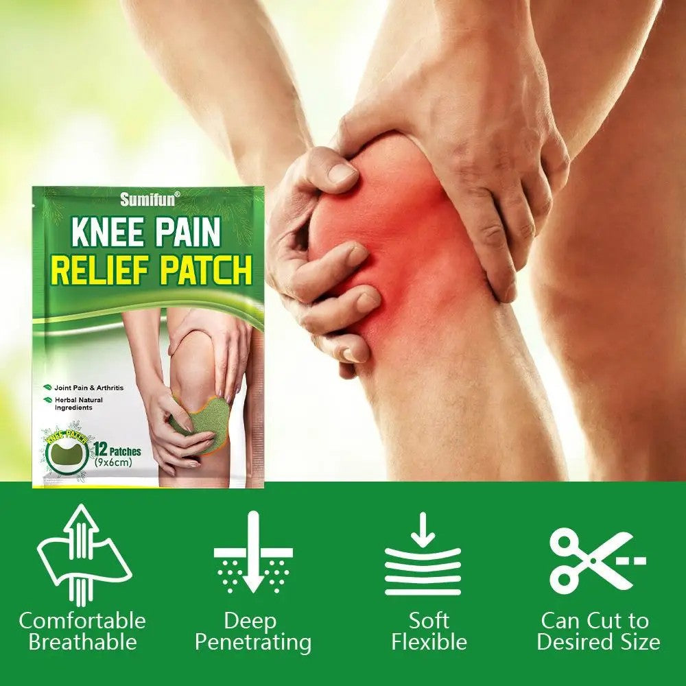 EEEM™-12 pcs Knee patch-Wormwood Extract For Joint Pain Relief, Arthritis, Sprains,Knee pain.